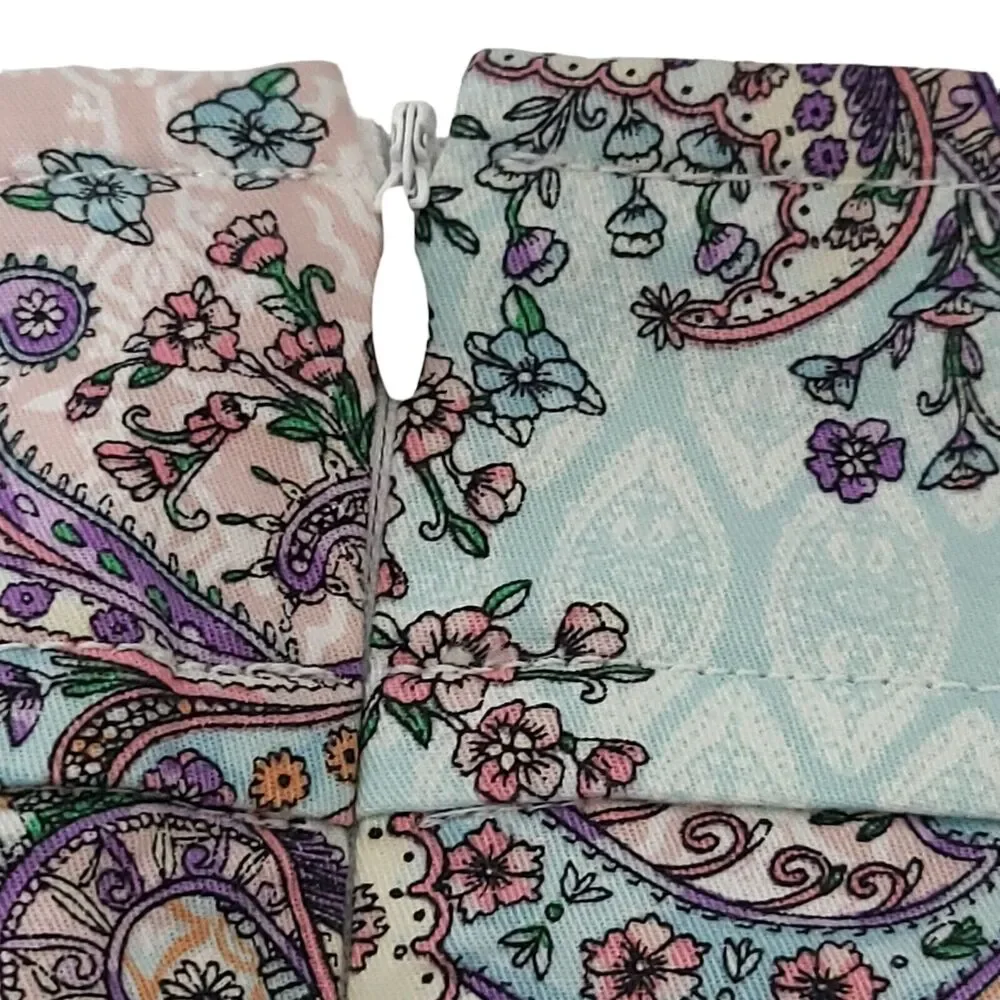 Talbots Womens Plus 16W Midi‎ Pasiley Pencil Skirt Multicolor Pockets Stretch